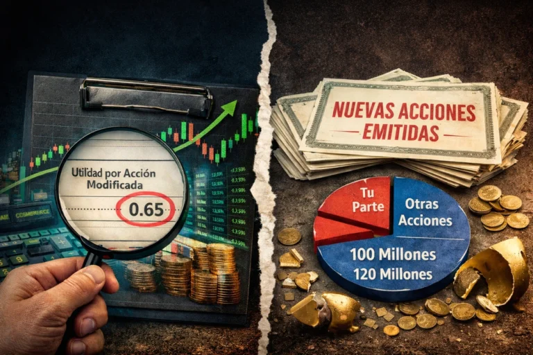 La empresa puede ganar más y tú ganar menos por acción