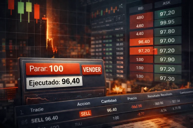 Orden stop: por qué se ejecuta a un precio que no viste