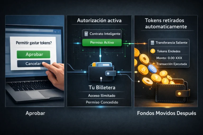 Aprobar un token no es enviarlo: por qué pueden sacar fondos de tu wallet después