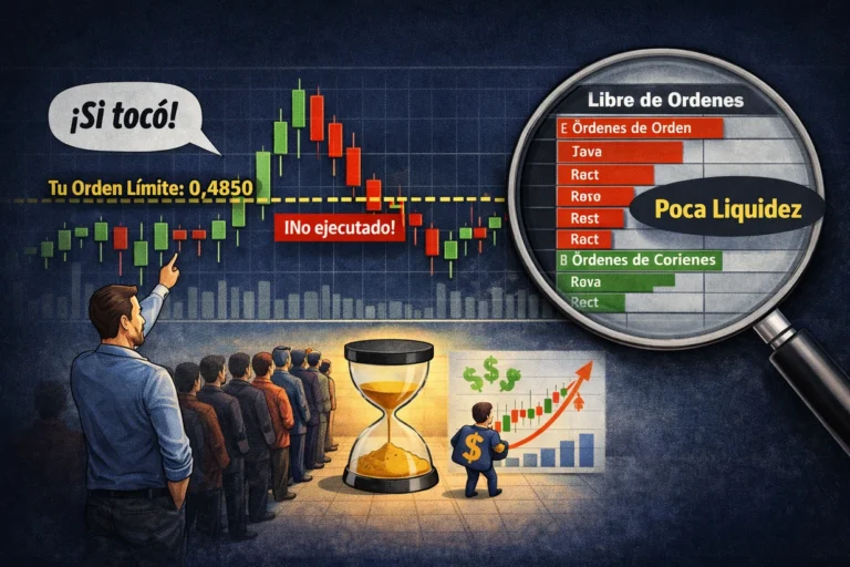 Por qué tu orden límite no se ejecutó aunque el gráfico tocó tu precio