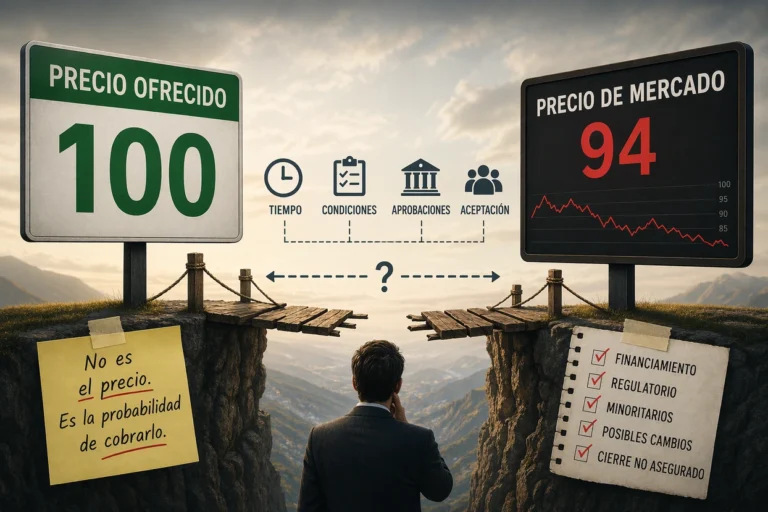 OPA: por qué la acción sigue bajo el precio ofrecido