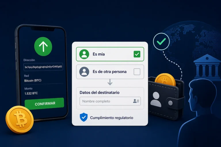 Retiro cripto: por qué te piden datos del destinatario