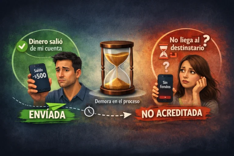 Transferencia enviada: por qué sale de tu cuenta y no se acredita